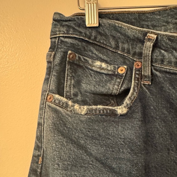 Agolde dark blue slightly distressed straight leg jeans size 31 - Picture 4 of 5